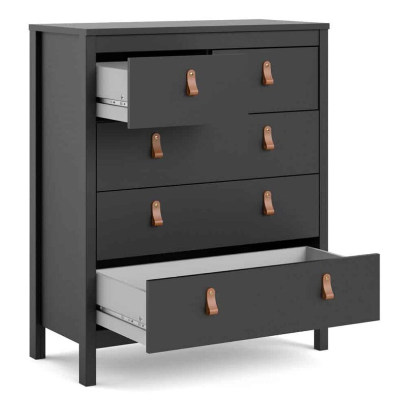 Furniture To Go Barcelona 5 Drawer Chest Matt Black