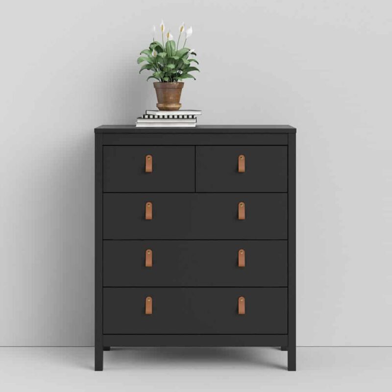 Furniture To Go Barcelona 5 Drawer Chest Matt Black