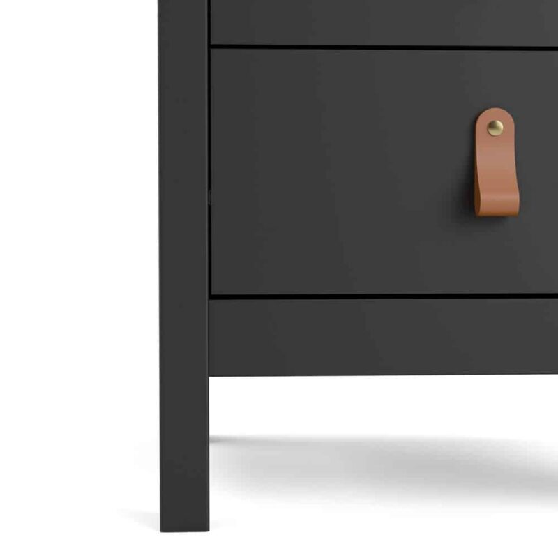 Furniture To Go Barcelona Bedside Table 2 Drawers Matt Black