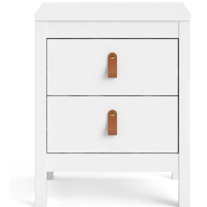 Furniture To Go Barcelona Bedside Table 2 Drawers White