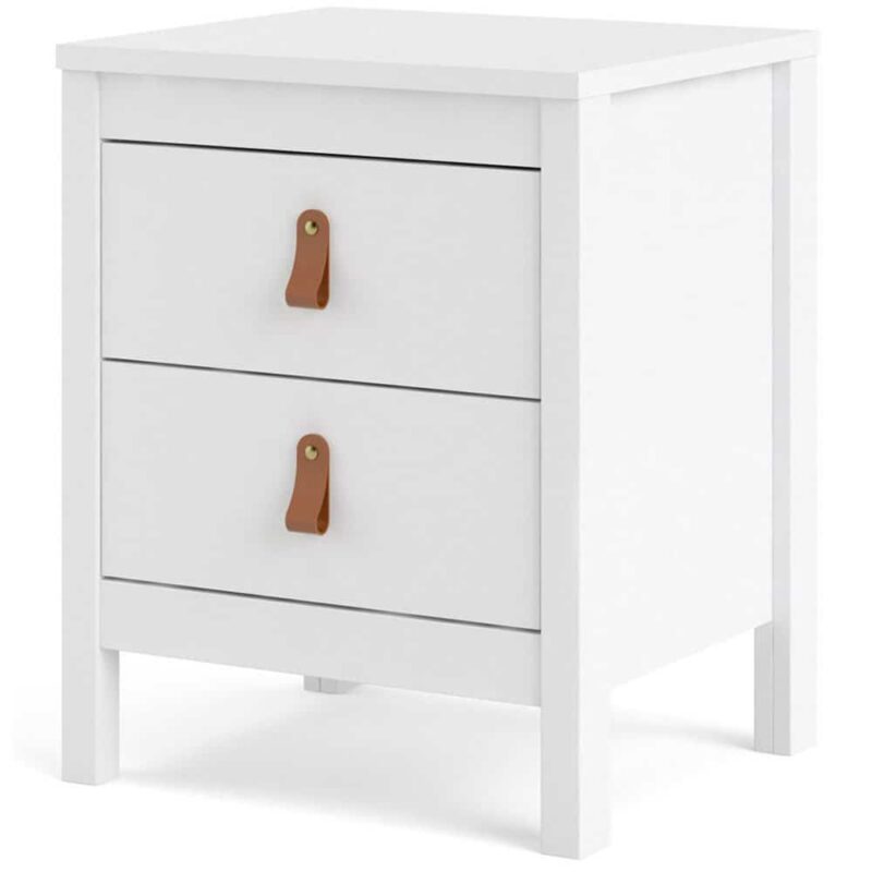 Furniture To Go Barcelona Bedside Table 2 Drawers White