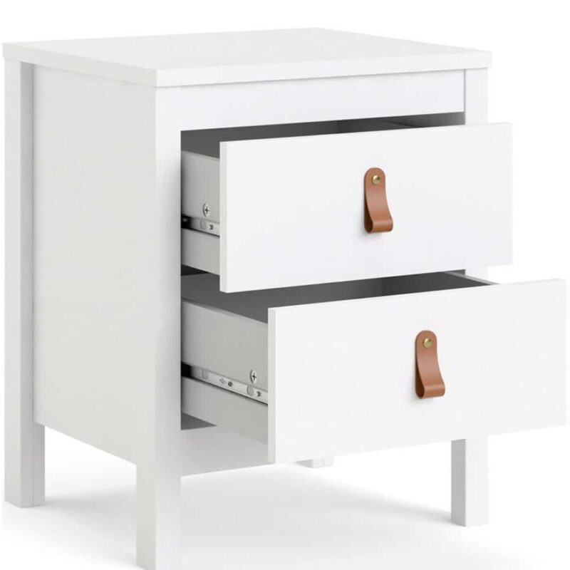Furniture To Go Barcelona Bedside Table 2 Drawers White
