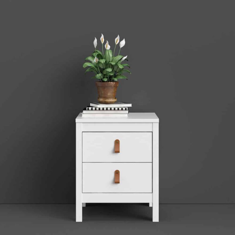 Furniture To Go Barcelona Bedside Table 2 Drawers White