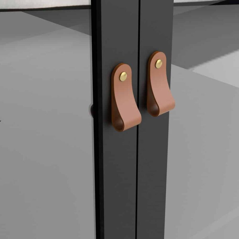 Furniture To Go Barcelona China Cabinet 2 Glass Doors 3 Drawers Matt Black