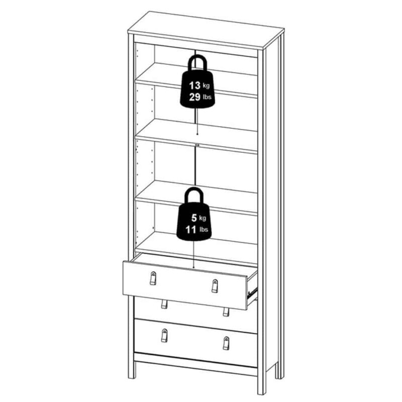 Furniture To Go Barcelona China Cabinet 2 Glass Doors 3 Drawers Matt Black