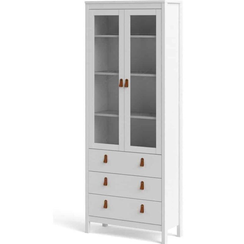 Furniture To Go Barcelona China Cabinet 2 Glass Doors 3 Drawers White