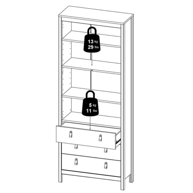 Furniture To Go Barcelona China Cabinet 2 Glass Doors 3 Drawers White