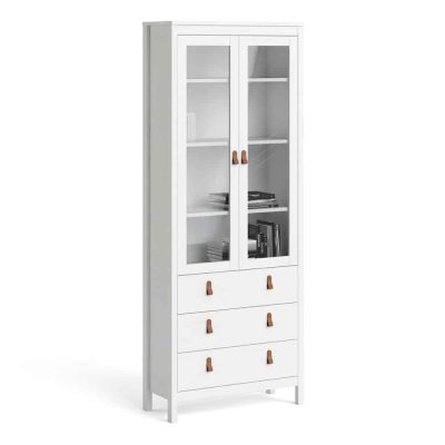 Furniture To Go Barcelona China Cabinet 2 Glass Doors 3 Drawers White