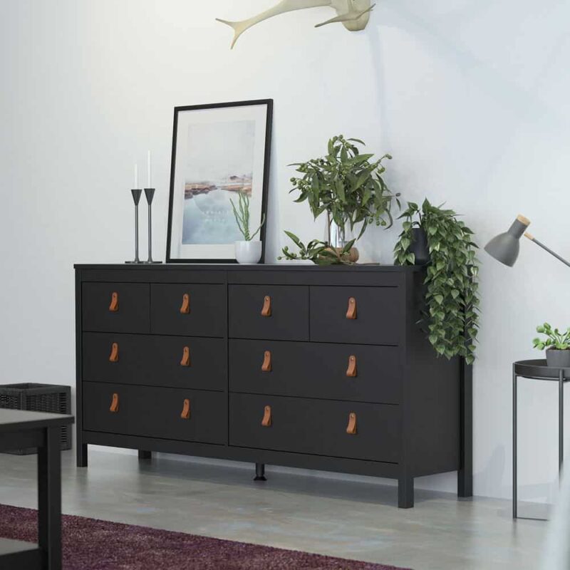 Furniture To Go Barcelona Double Dresser 8 Drawers Matt Black
