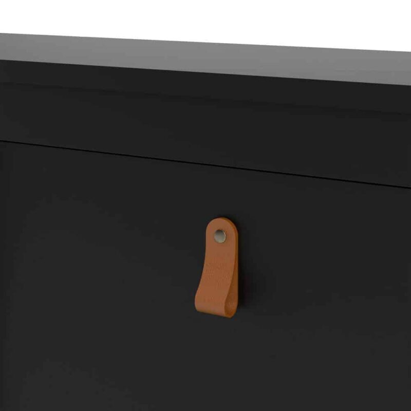 Furniture To Go Barcelona 4 Compartment Shoe Cabinet Matt Black