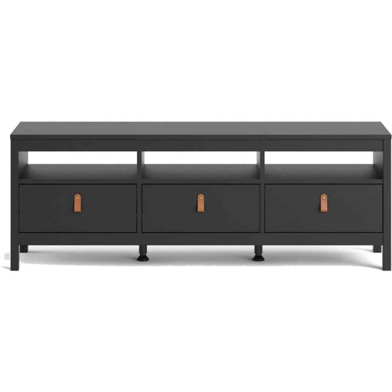 Furniture To Go Barcelona TV Unit 3 Drawers Matt Black
