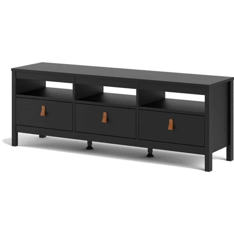 Furniture To Go Barcelona TV Unit 3 Drawers Matt Black