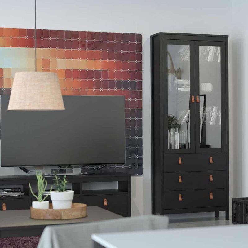 Furniture To Go Barcelona TV Unit 3 Drawers Matt Black