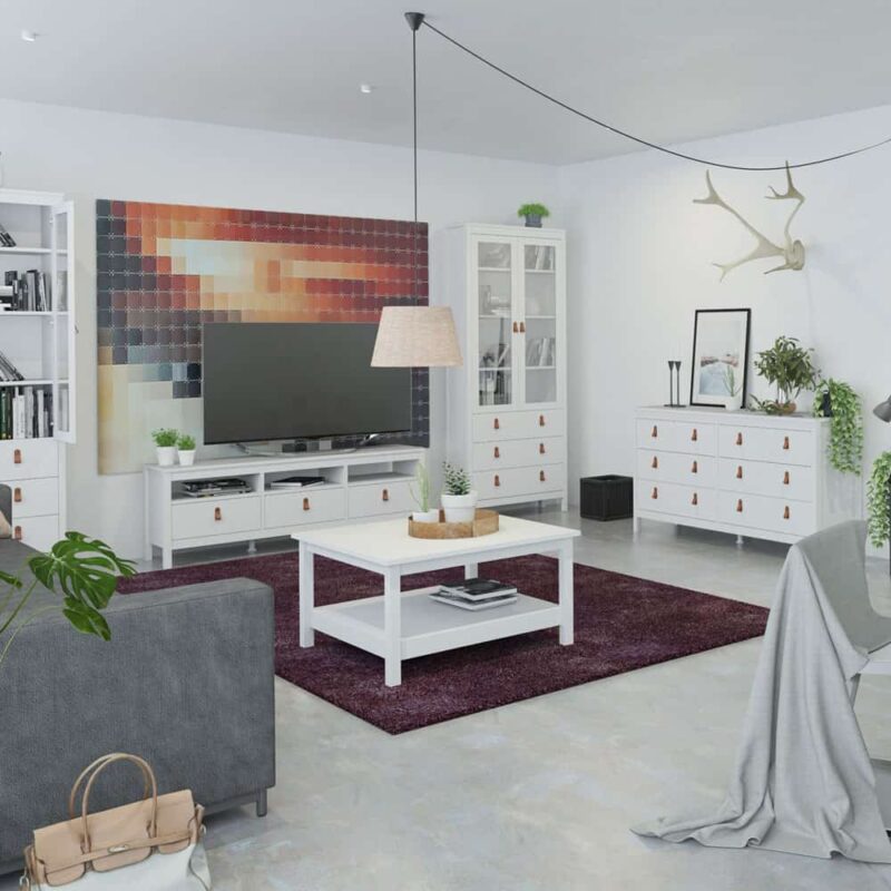 Furniture To Go Barcelona TV Unit 3 Drawers White