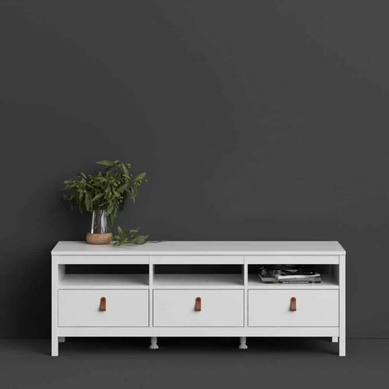 Furniture To Go Barcelona TV Unit 3 Drawers White