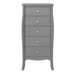 Furniture To Go Baroque 5 Drawer Narrow Chest Grey