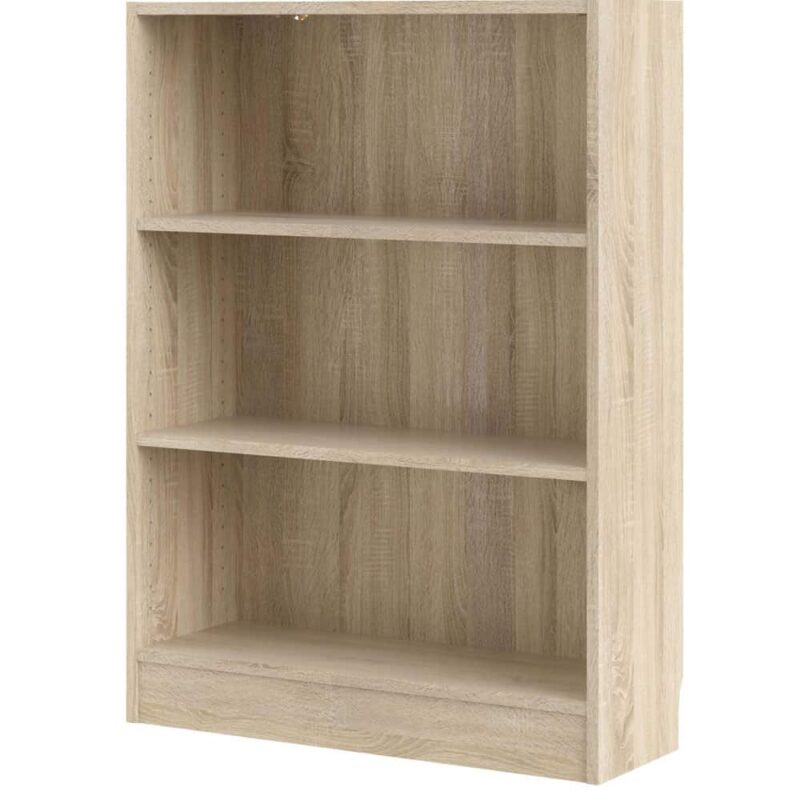 Furniture To Go Basic 2 Shelves Low Wide Bookcase Oak