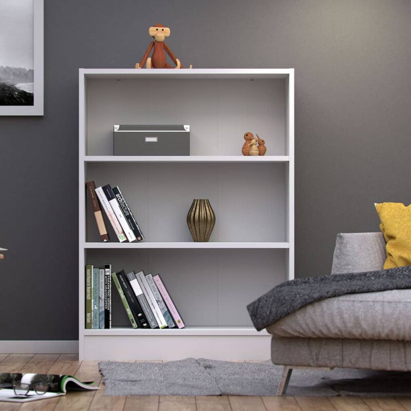 Furniture To Go Basic 2 Shelves Low Wide Bookcase White