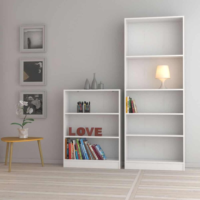 Furniture To Go Basic 2 Shelves Low Wide Bookcase White