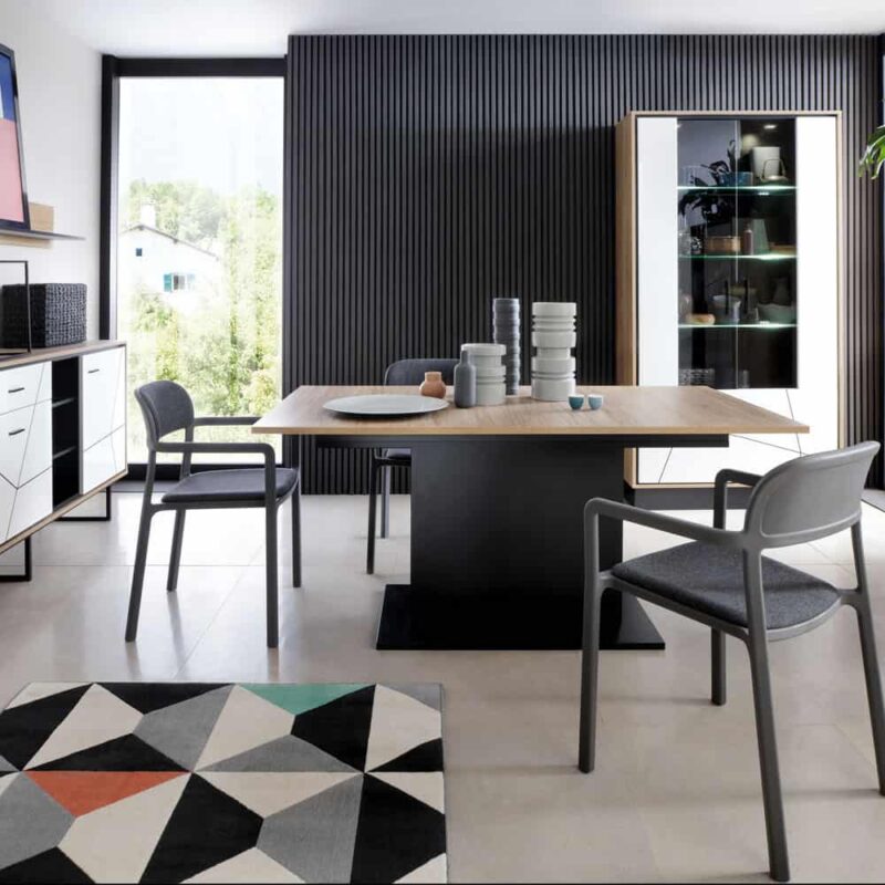Furniture To Go Brolo Extending Dining Table Walnut Black