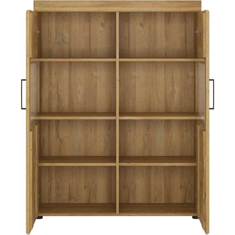 Furniture To Go Cortina Low Wide 2 Door Display Cabinet Oak