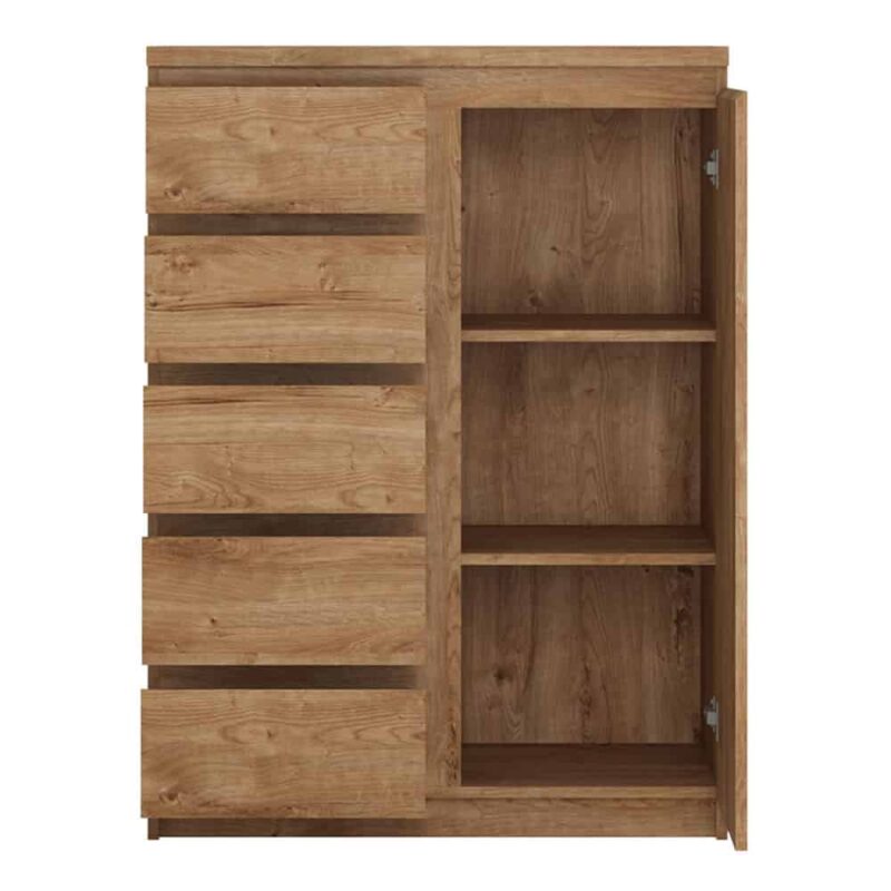 Furniture To Go Fribo 1 Door 5 Drawer Cabinet Oak