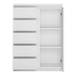 Furniture To Go Fribo 1 Door 5 Drawer Cabinet White