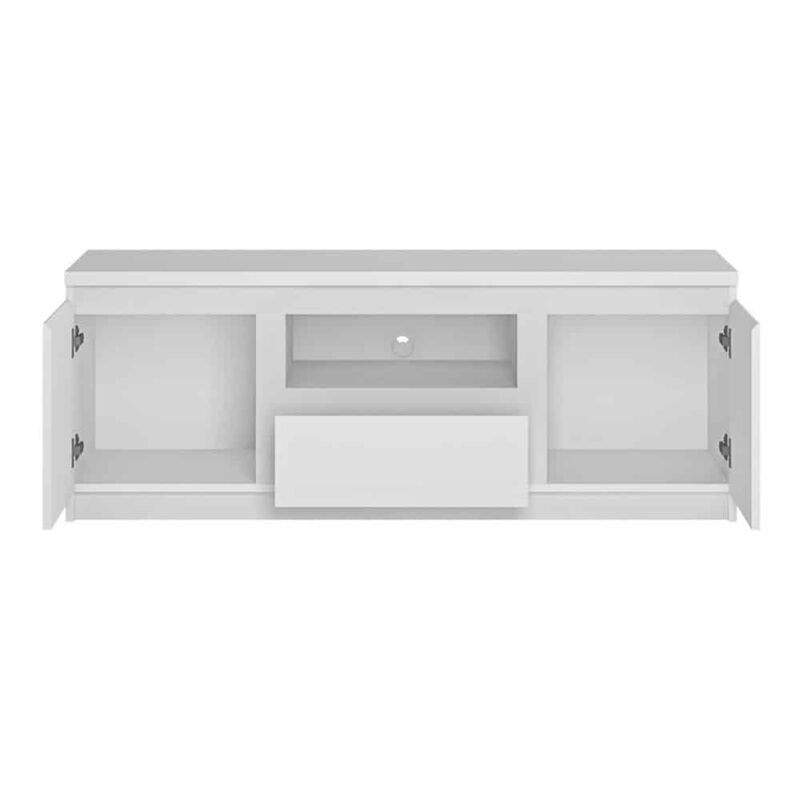 Furniture To Go Fribo 2 Door 1 Drawer 136cm Wide TV Cabinet White