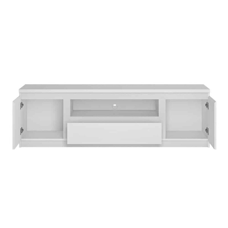 Furniture To Go Fribo 2 Door 1 Drawer 166cm Wide TV Cabinet White