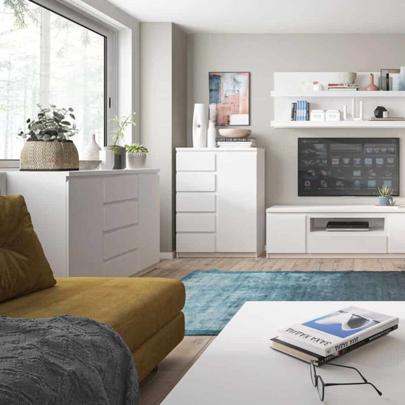 Furniture To Go Fribo 2 Door 4 Drawer Sideboard White
