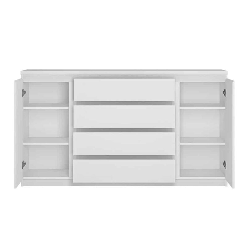 Furniture To Go Fribo 2 Door 4 Drawer Wide Sideboard White