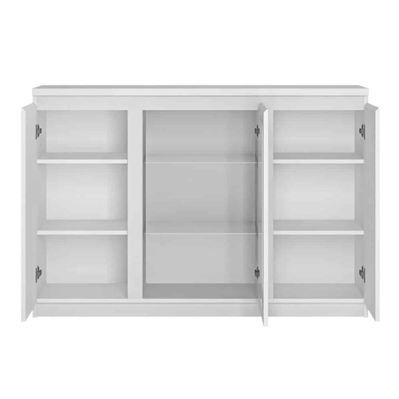 Furniture To Go Fribo 3 Door Sideboard Glazed Centre White