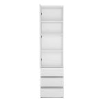 Furniture To Go Fribo Tall Narrow 1 Door 3 Drawer Cupboard White
