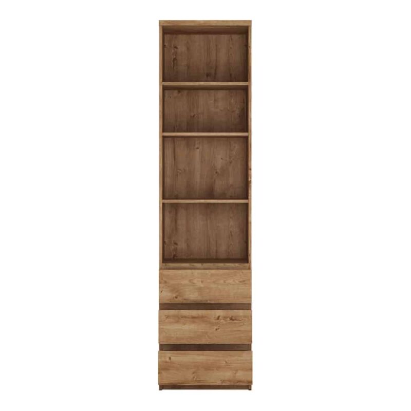 Furniture To Go Fribo Tall Narrow 3 Drawer Bookcase Oak
