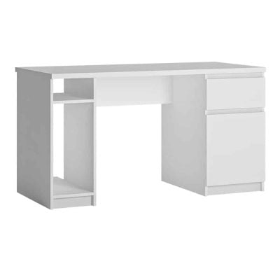 Furniture To Go Fribo 1 Door 1 Drawer Twin Pedestal Desk White