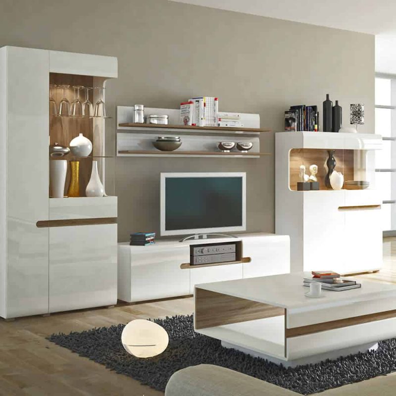 Furniture To Go Chelsea Tall Glazed Narrow Display Cabinet - LH