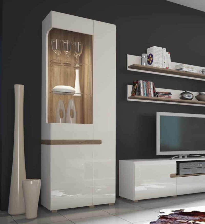 Furniture To Go Chelsea Tall Glazed Narrow Display Cabinet - RH