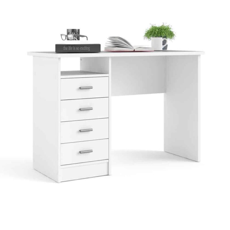 Furniture To Go Function Plus 4 Drawer Desk White