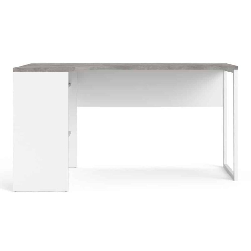 Furniture To Go Function Plus Corner Desk 2 Drawers White Grey