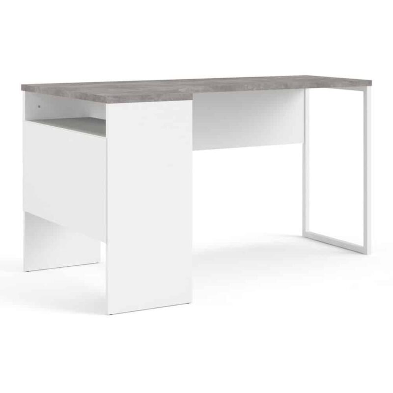 Furniture To Go Function Plus Corner Desk 2 Drawers White Grey