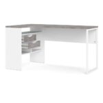 Furniture To Go Function Plus Corner Desk 2 Drawers White Grey