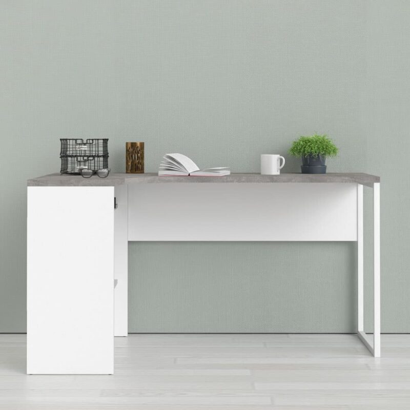 Furniture To Go Function Plus Corner Desk 2 Drawers White Grey