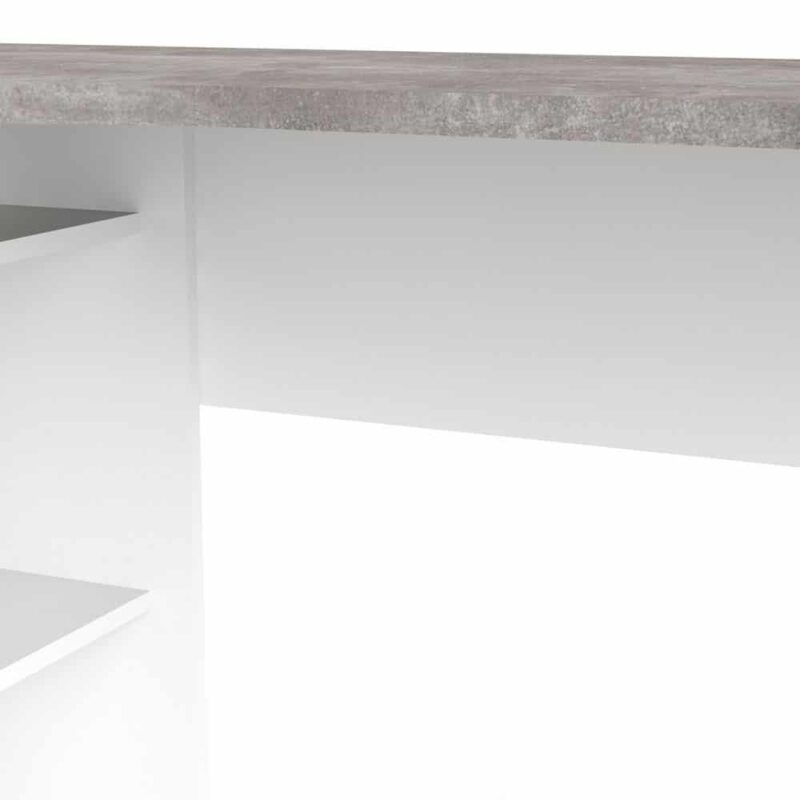 Furniture To Go Function Plus Corner Desk 2 Drawers White Grey