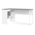 Furniture To Go Function Plus Corner Desk 2 Drawers White Grey
