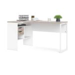 Furniture To Go Function Plus Corner Desk 2 Drawers White Truffle Oak