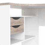 Furniture To Go Function Plus Corner Desk 2 Drawers White Truffle Oak