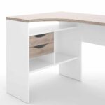 Furniture To Go Function Plus Corner Desk 2 Drawers White Truffle Oak
