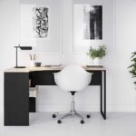Furniture To Go Function Plus Corner Desk 2 Drawers Matt Black Oak