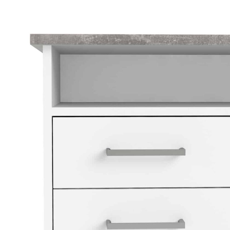 Furniture To Go Function Plus Desk 4 Drawer 1 Door White Grey