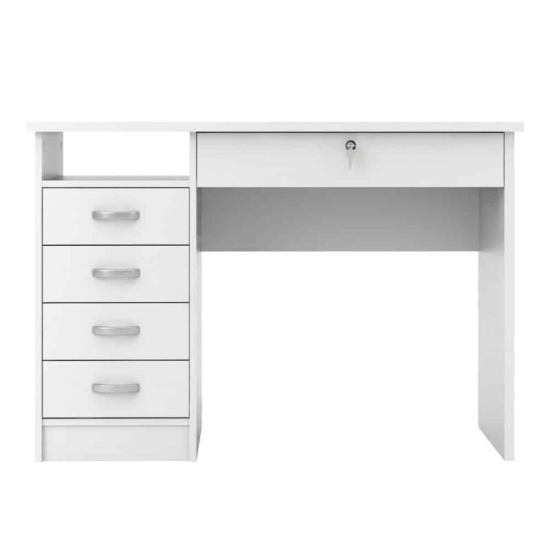 Furniture To Go Function Plus Desk 5 Drawers White
